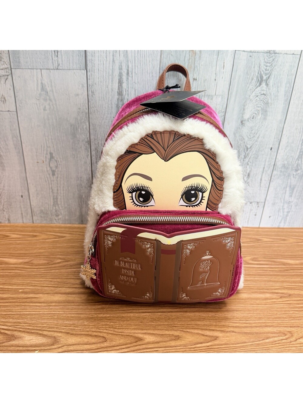 Loungefly Disney Beauty and the Beast Winter Ice Skating Christmas Mini Backpack
